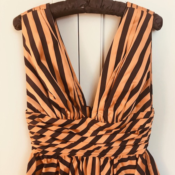 Caroline Constas Tops - Caroline Constas Striped Sleeveless Peplum Top
